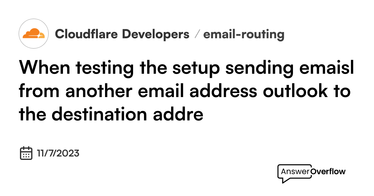 When testing the setup sending emaisl from another email address ...
