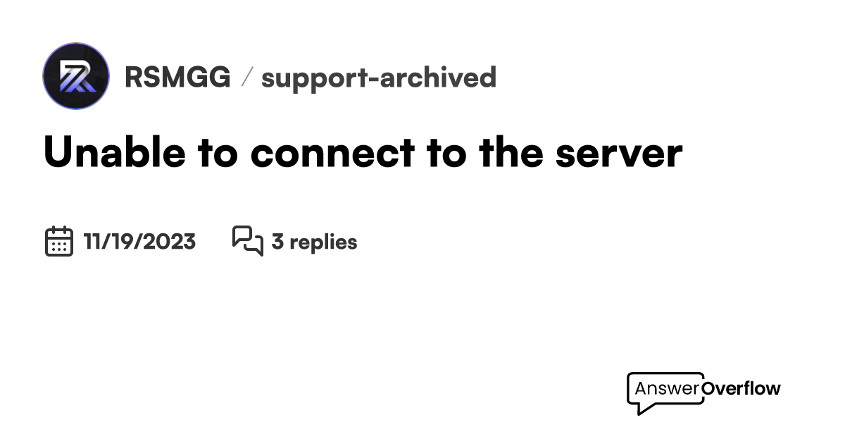 *Unable to connect to the server RSM.GG Freeroam
