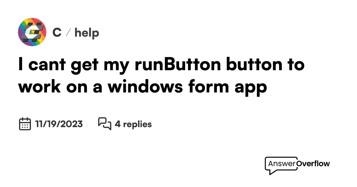 I can't get my runButton button to work on a windows form app C