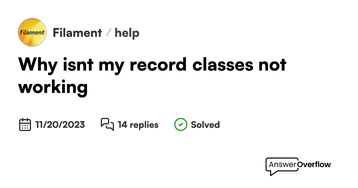 Why isn't my record classes not working? Filament
