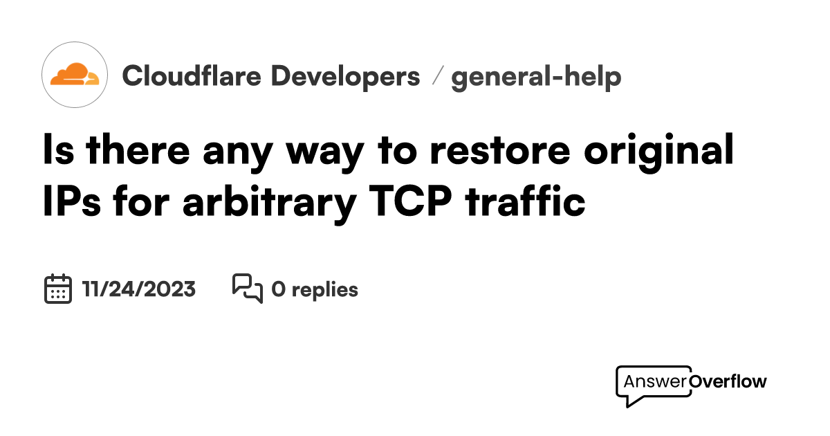 Is there any way to restore original IPs for arbitrary TCP traffic