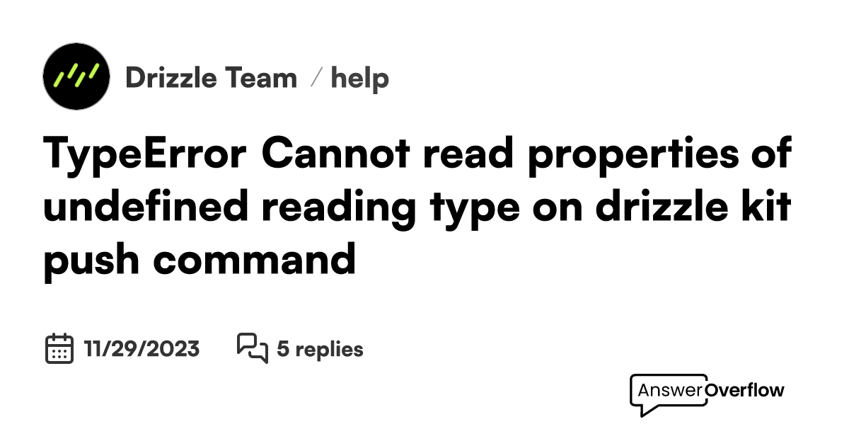 Typeerror cannot read properties of undefined reading type on