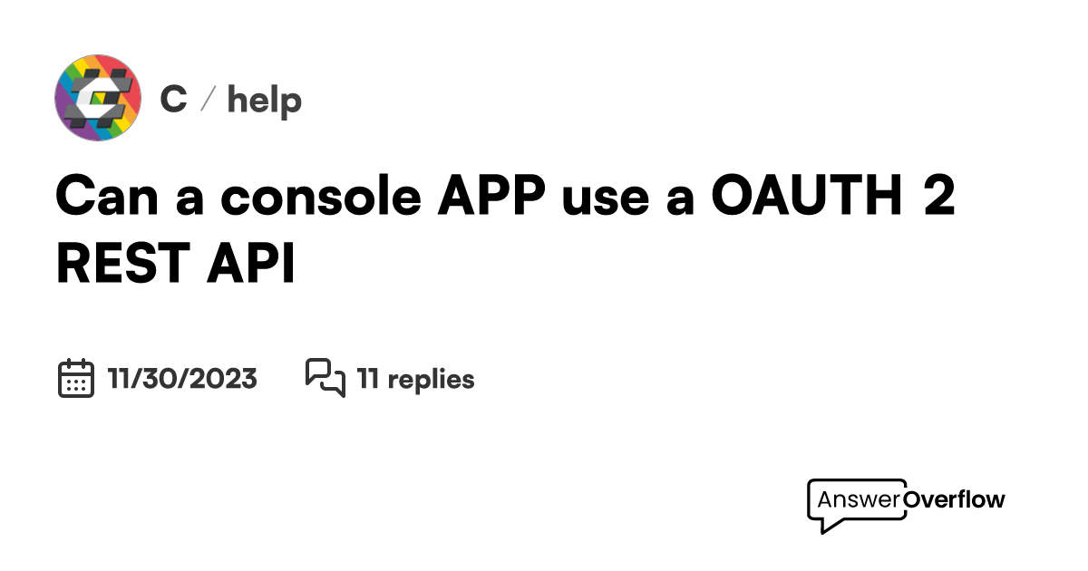 Can a console APP use a OAUTH 2 REST API? C