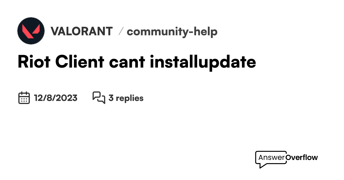 Riot client cant install update valorant