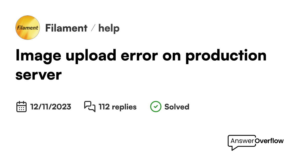 Image upload error on production server - Filament
