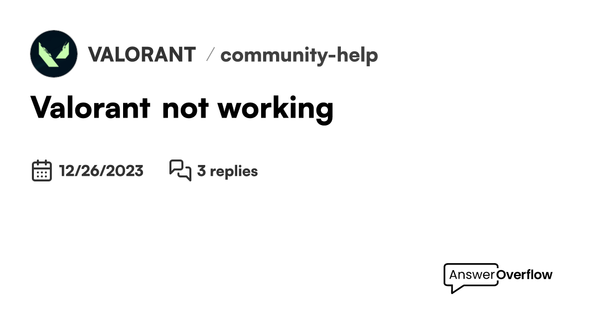 Valorant not working VALORANT