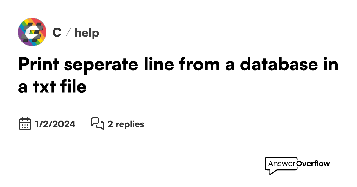 Print seperate line from a "database" in a txt file C
