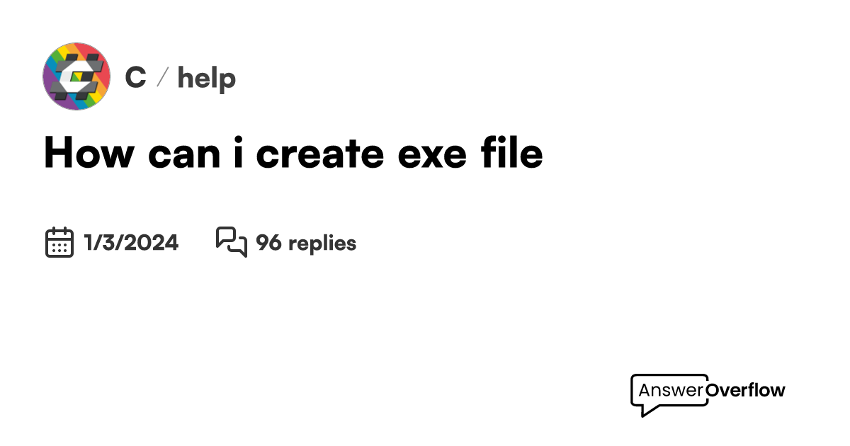 How can i create .exe file? C