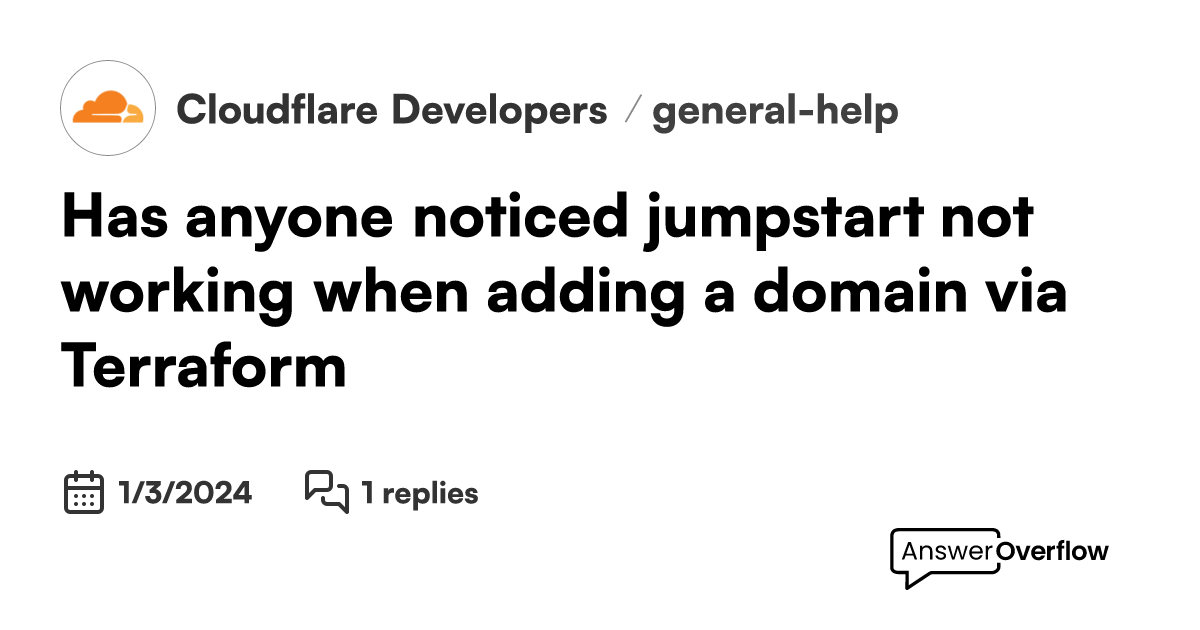 Has anyone noticed jump_start not working when adding a domain via