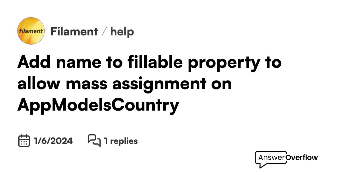 fillable property to allow mass assignment on