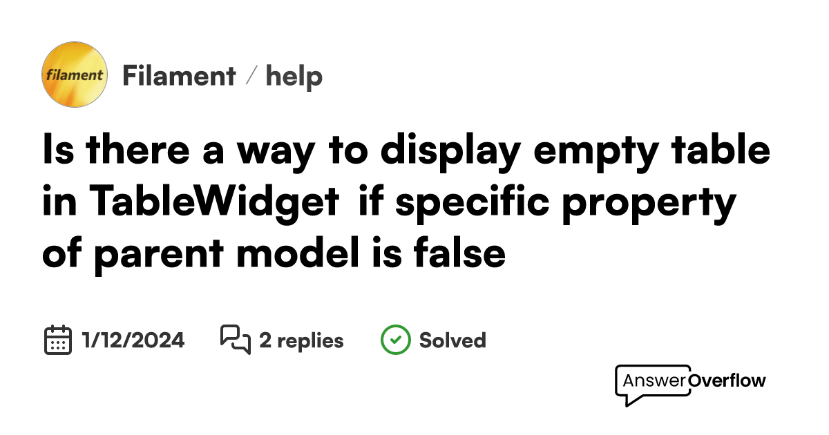 Is there a way to display empty table in tablewidget if specific