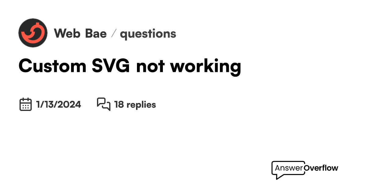 Custom SVG not working Web Bae