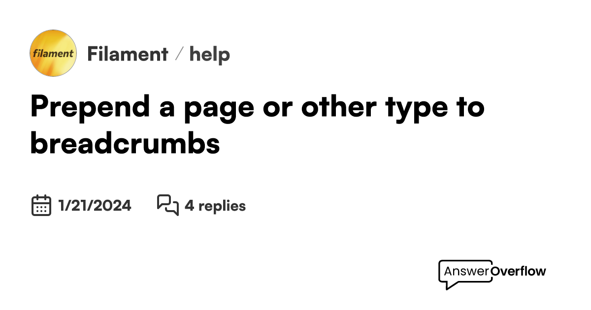 Prepend a page or other type to breadcrumbs filament