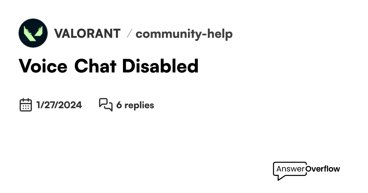 Voice Chat Disabled? VALORANT