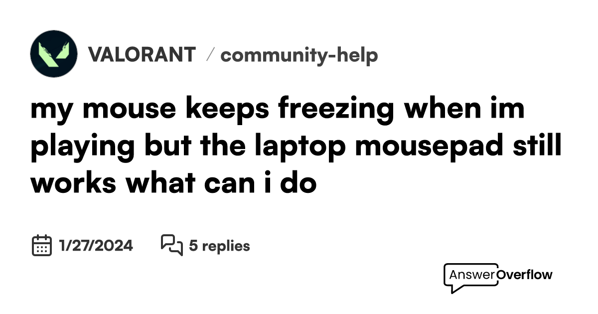 my mouse keeps freezing when im playing but the laptop mousepad still works, what can i do