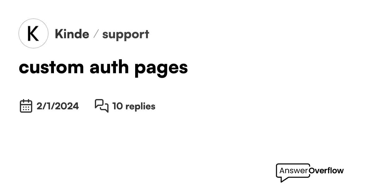 Custom auth pages kinde