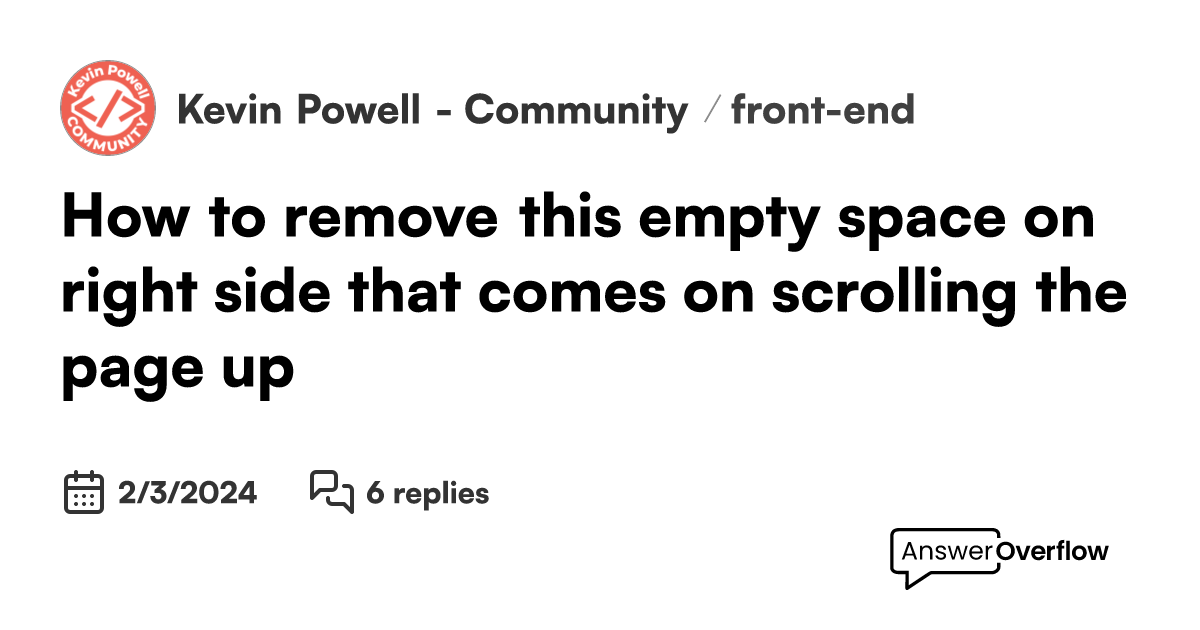 How to remove this empty space on right side that comes on scrolling
