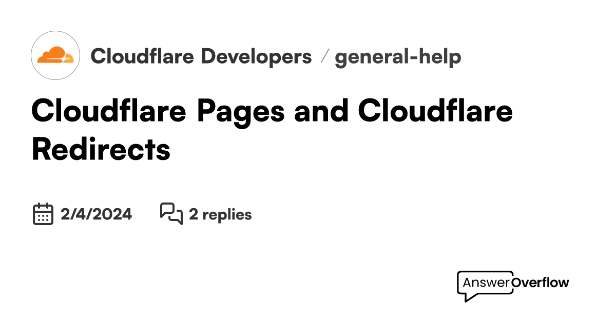 Cloudflare Pages and Cloudflare Redirects Cloudflare Developers