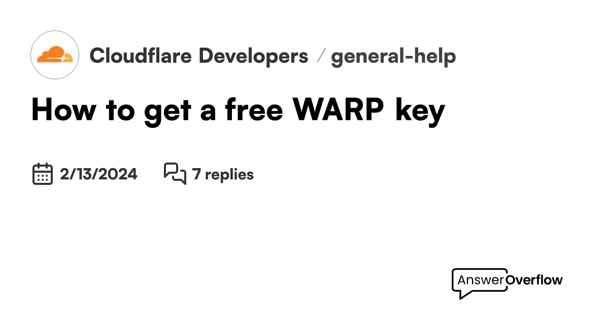 How to get a free WARP+ key - Cloudflare Developers
