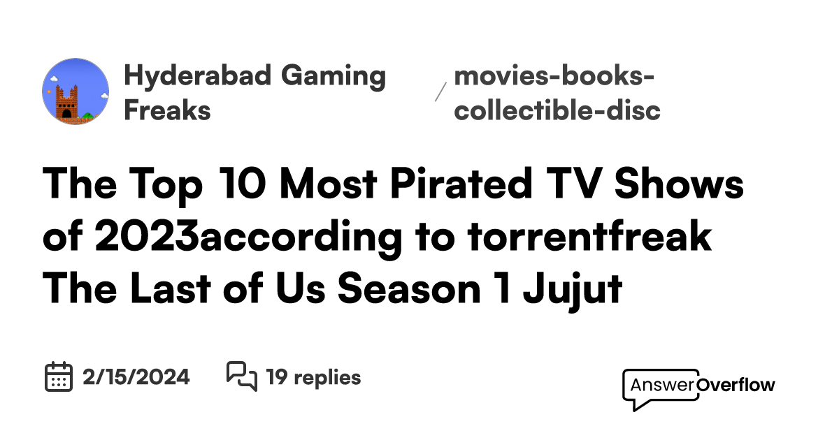 The Top 10 Most Pirated TV Shows of 2023(according to torrentfreak