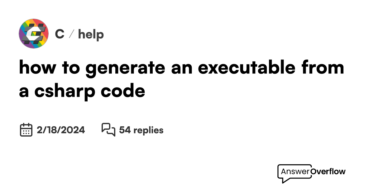 how to generate an executable from a csharp code - C#