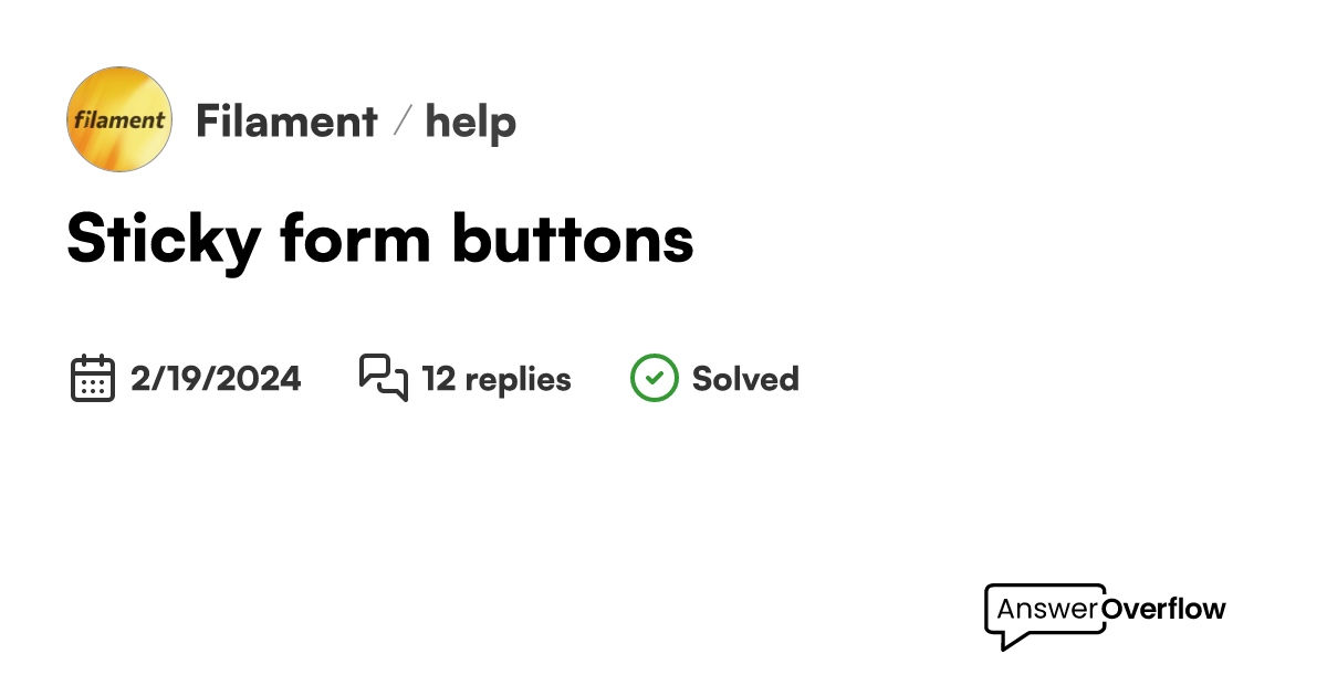 Sticky form buttons - Filament