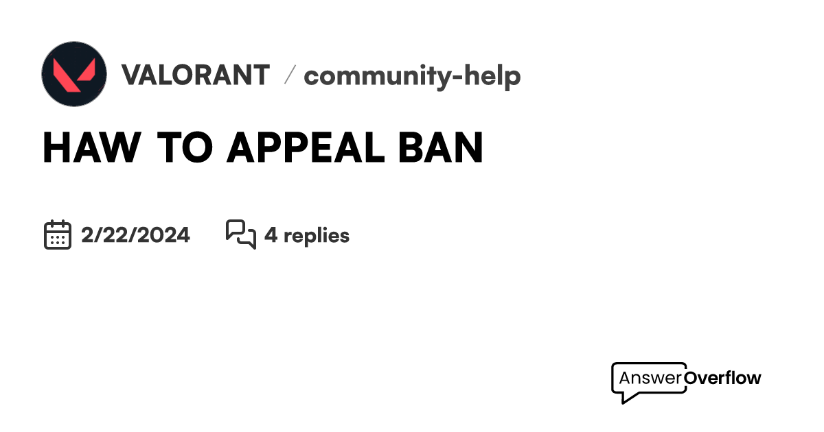 Haw to appeal ban valorant