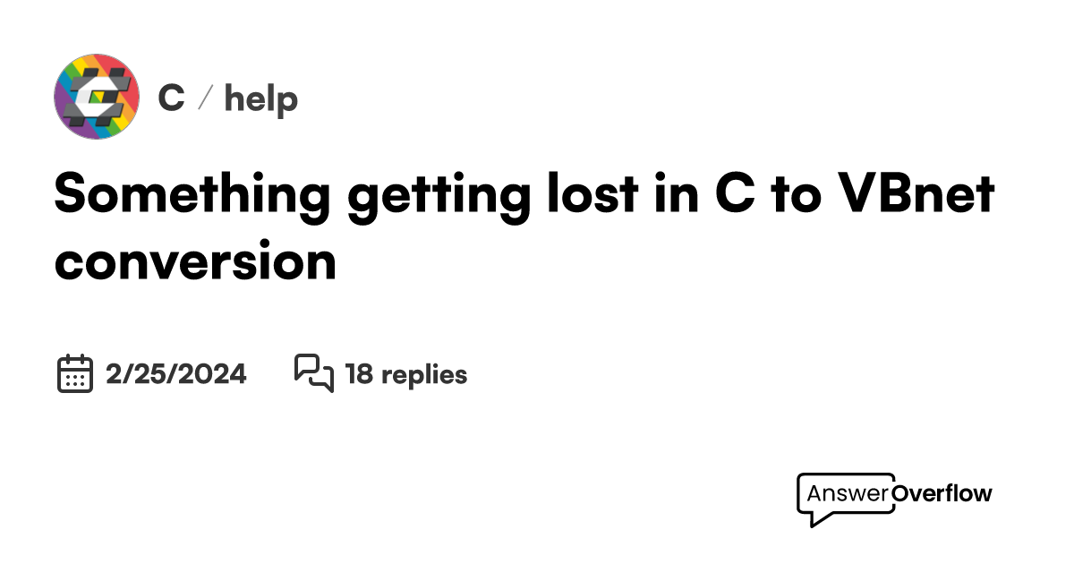 Something getting lost in c to vb conversion c 