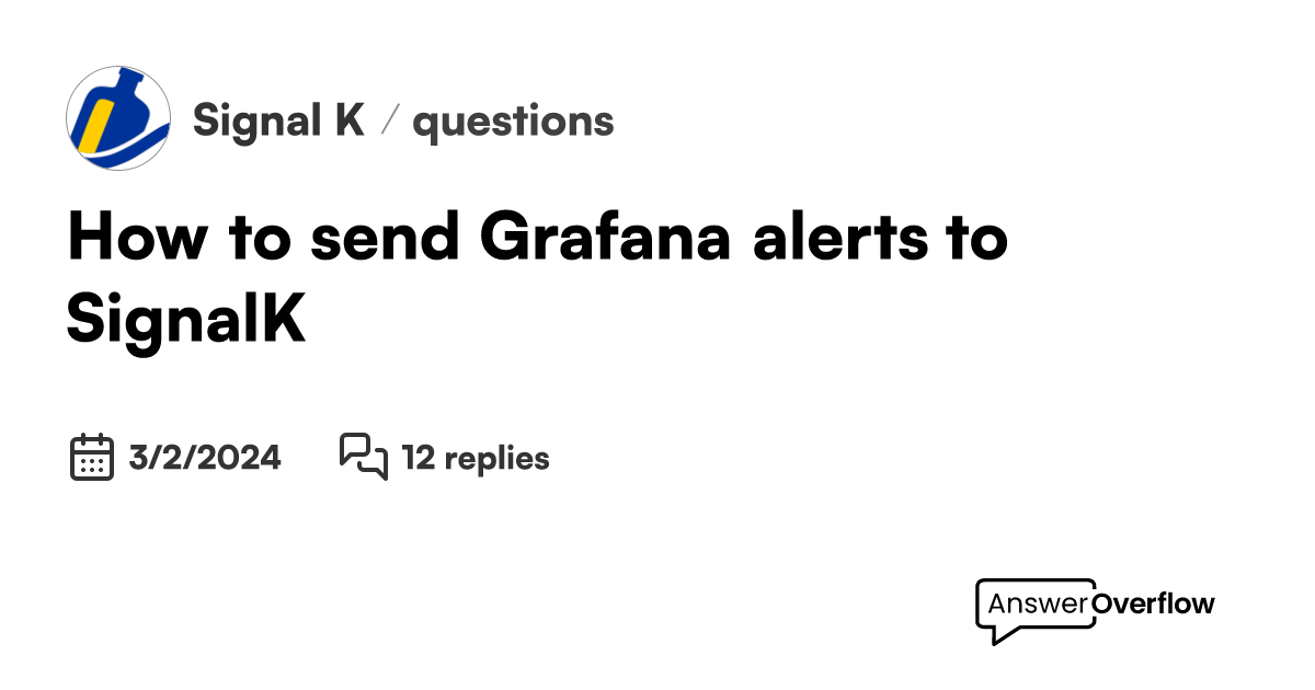 How to send Grafana alerts to SignalK Signal K