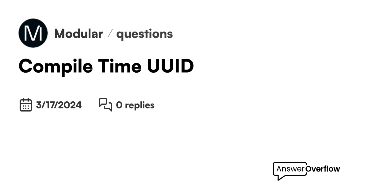 Compile time uuid modular