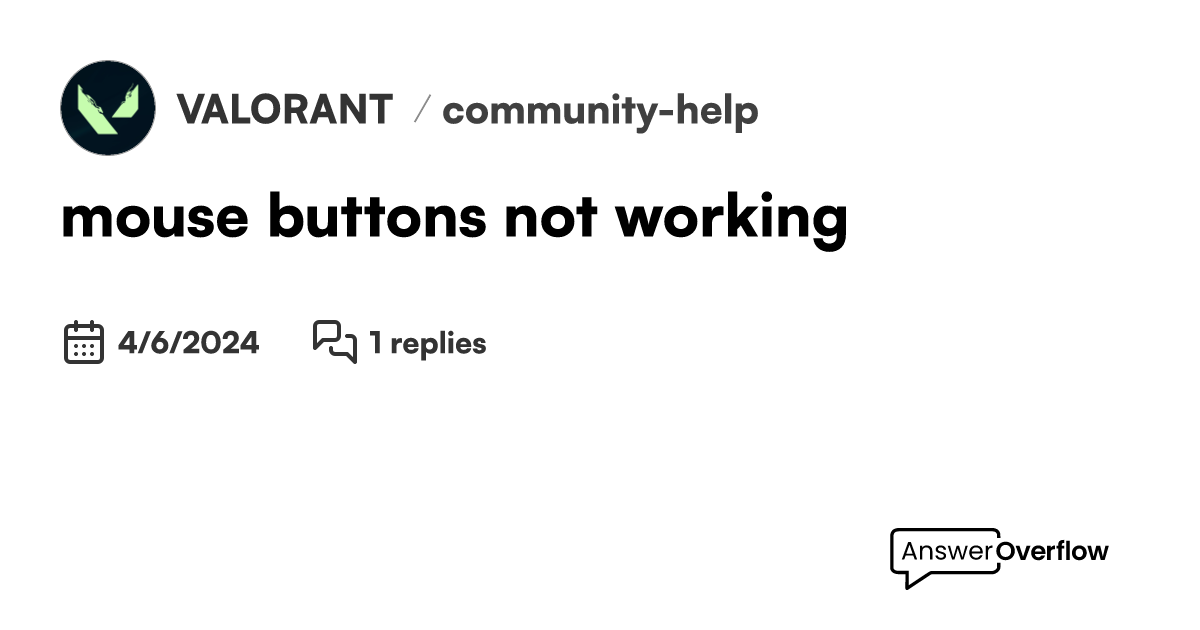 mouse buttons not working VALORANT