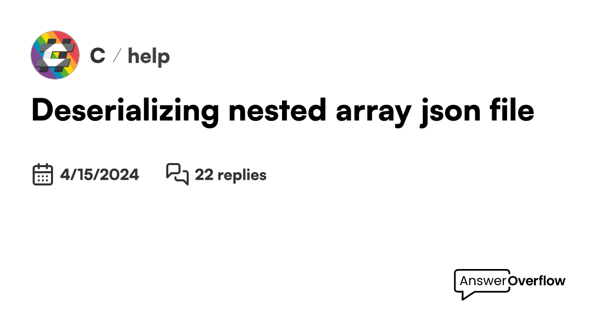 Deserializing nested array json file. - C#