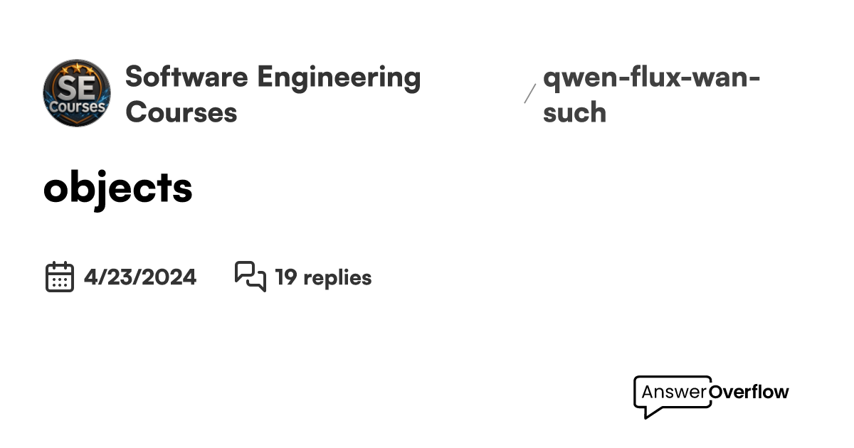 objects - Software Engineering Courses (SECourses)