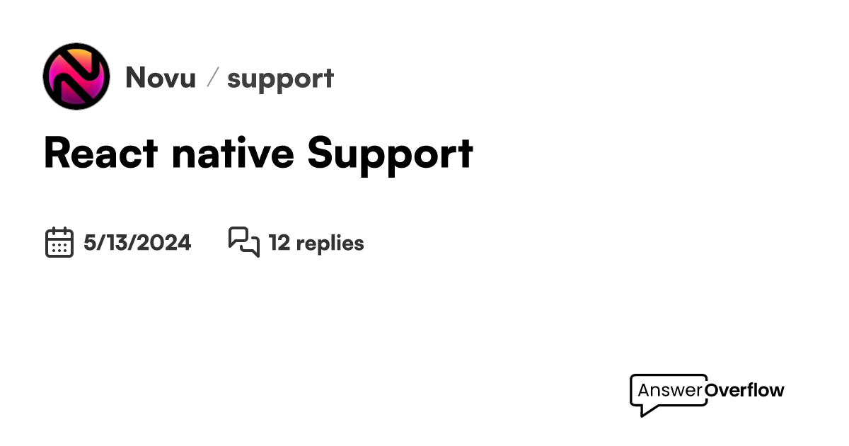 React native Support - Novu
