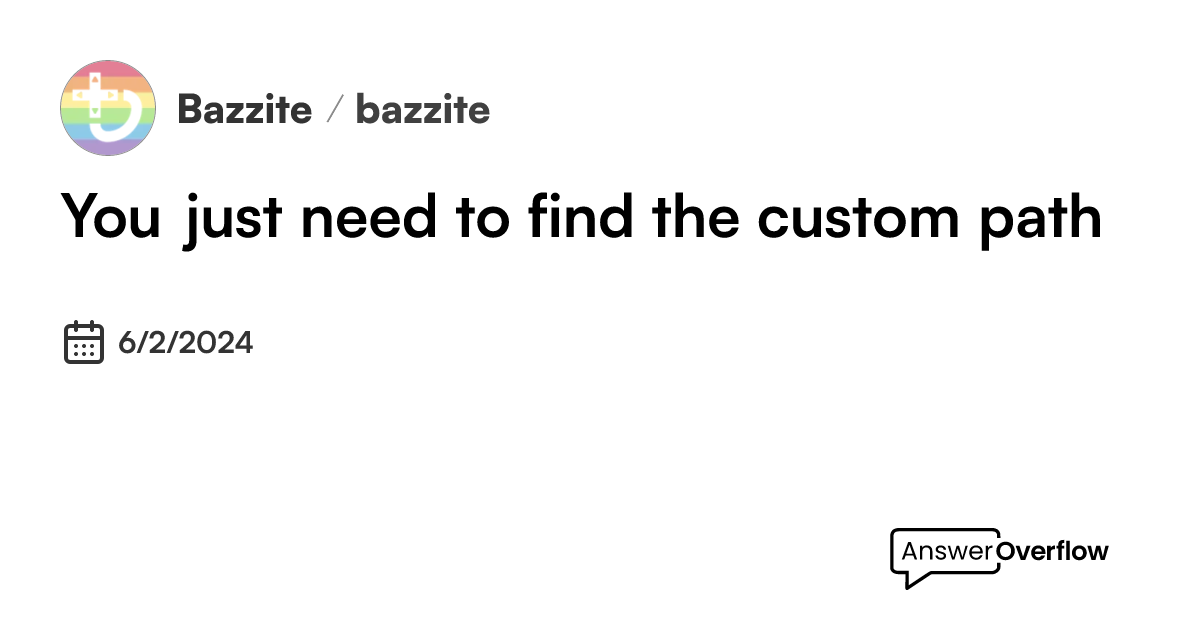 You just need to find the custom path - Universal Blue