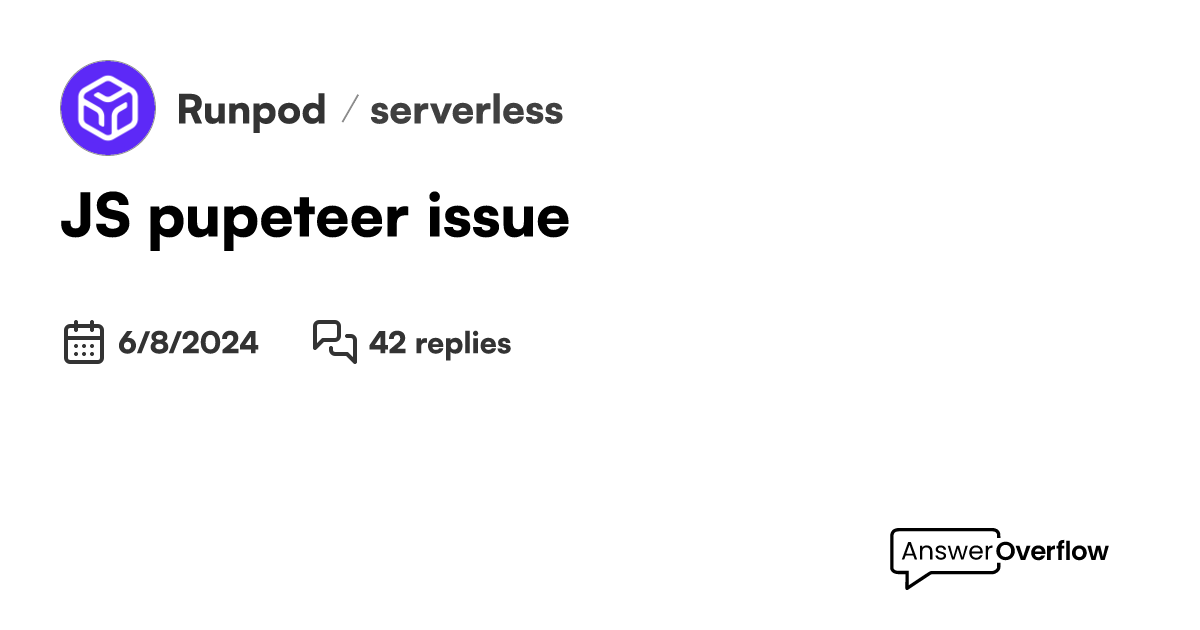 Js pupeteer issue runpod