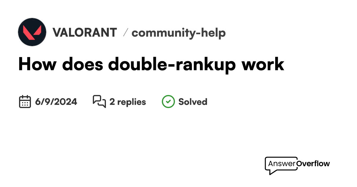 How does doublerankup work? VALORANT