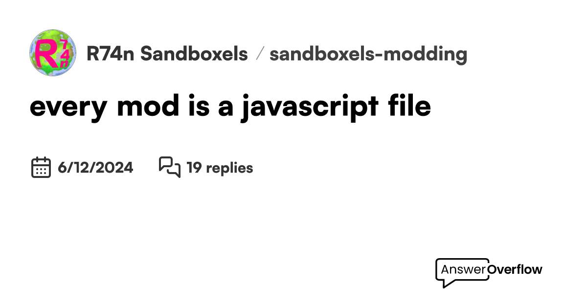 every mod is a javascript file - 🚨 R74n / Sandboxels