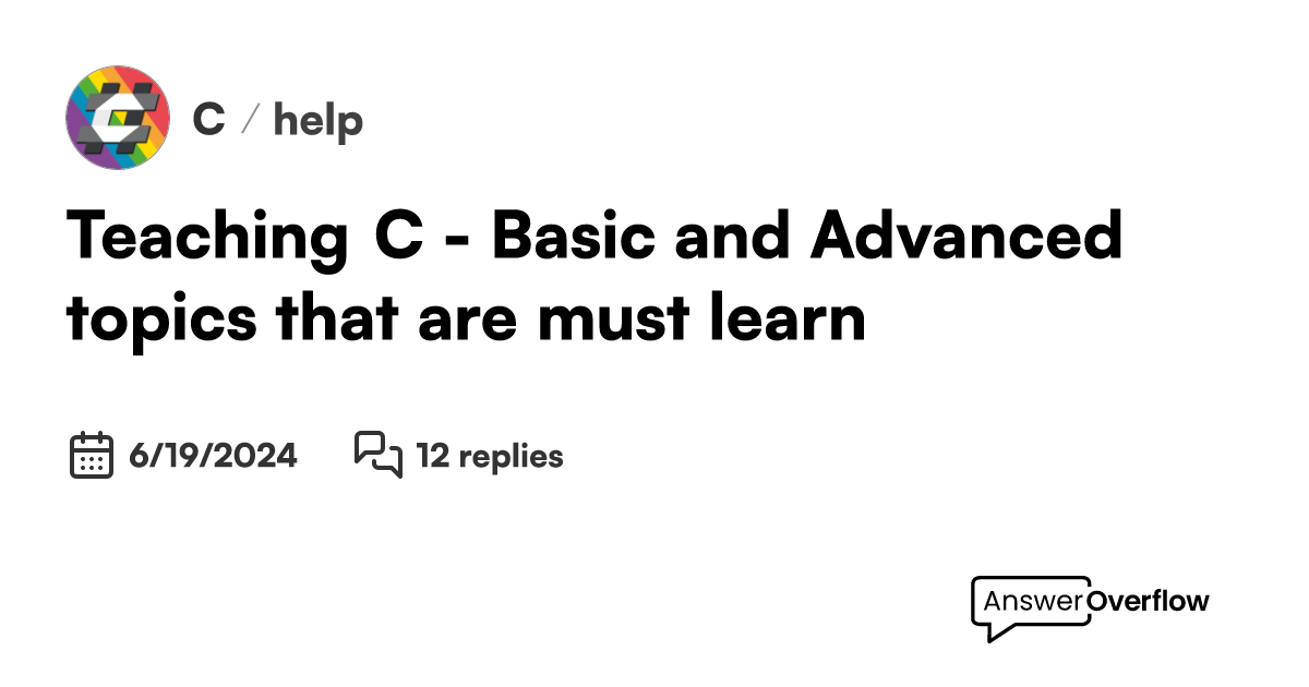 Teaching C# - Basic and Advanced topics (that are must learn) - C#