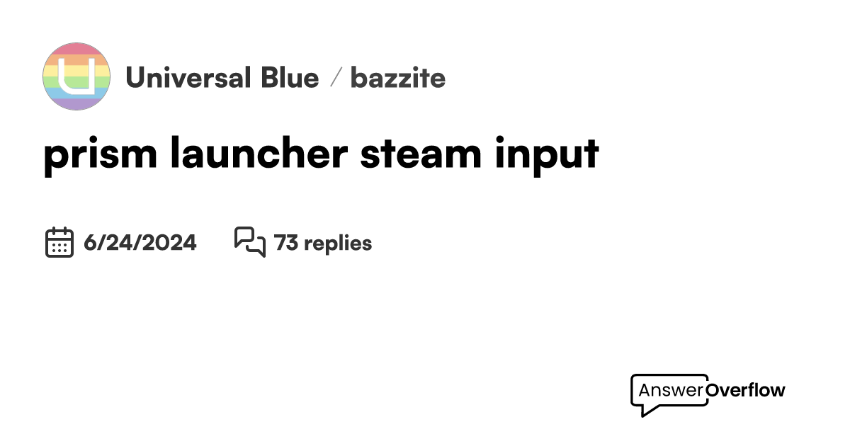 Prism launcher steam input universal blue