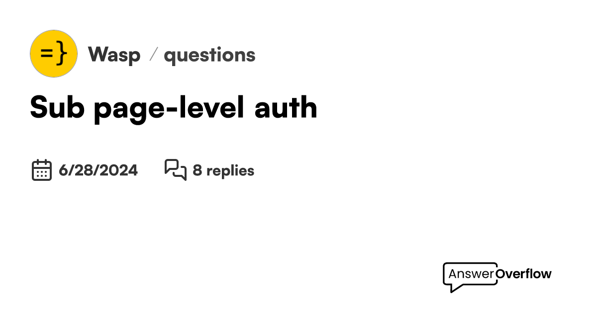Sub page-level auth - Wasp