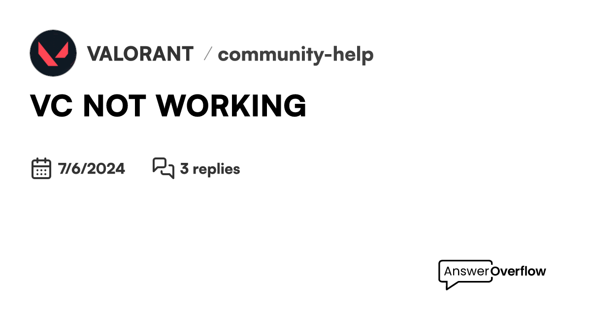 Vc not working valorant