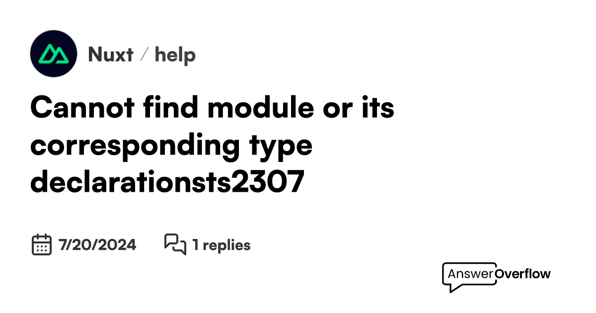  cannot find module or its corresponding type declarations ts 2307 nuxt