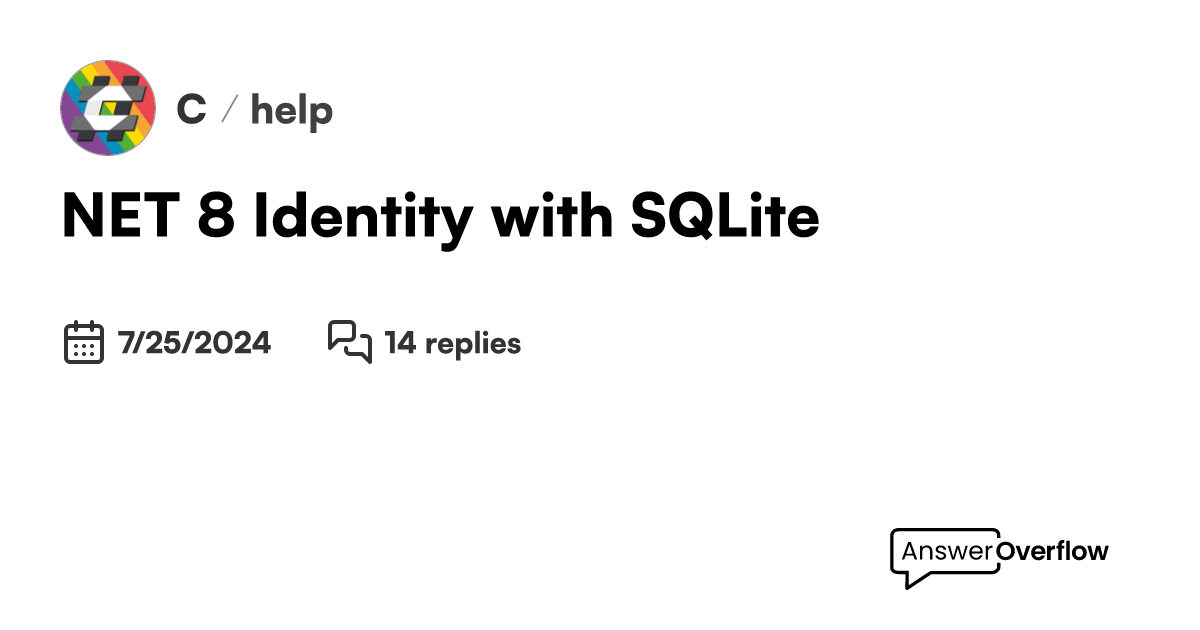  net 8 identity with sqlite c 