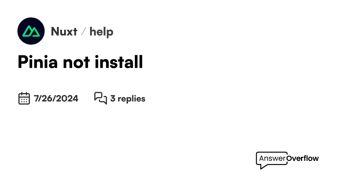 Pinia not install nuxt