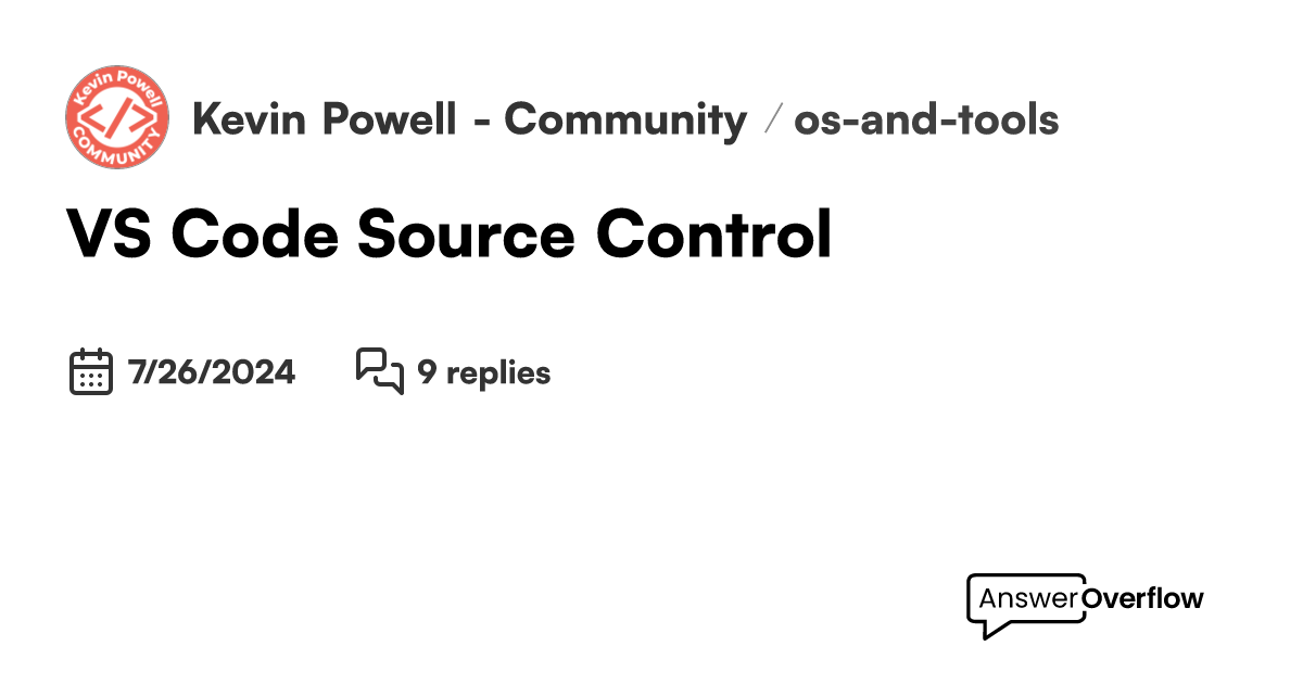 VS Code Source Control - Kevin Powell - Community