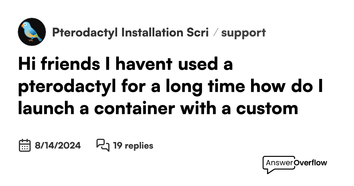 Hi friends, I haven't used a pterodactyl for a long time, how do I ...