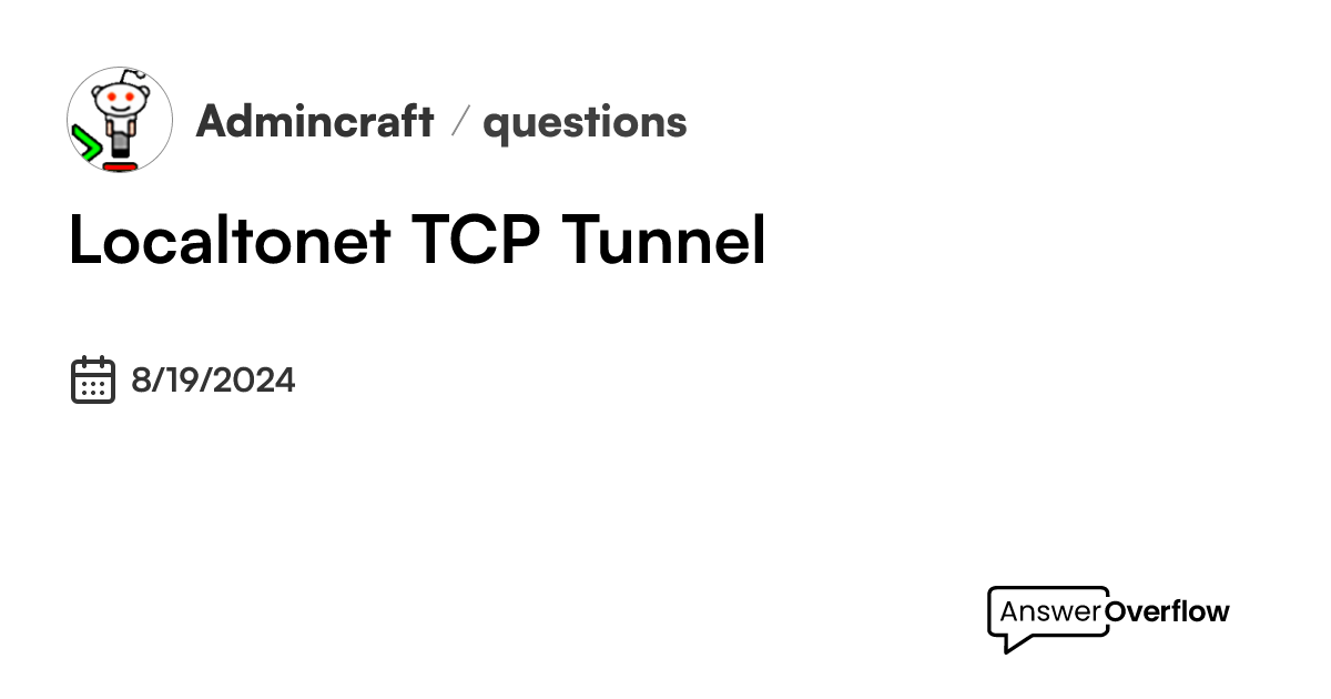 Localtonet TCP Tunnel - Admincraft