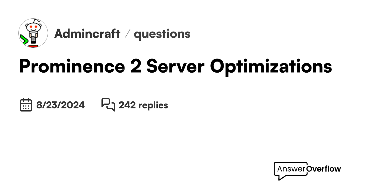 Prominence 2 server optimizations admincraft