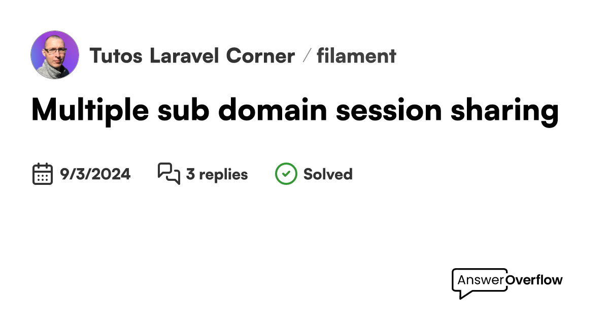 Multiple sub domain session sharing tuto s laravel corner